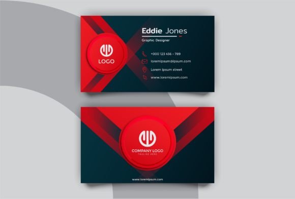 Creative Black and Red Business Card Design