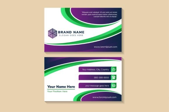Green Purple Curve Business Card: A Modern Design for Contemporary Branding