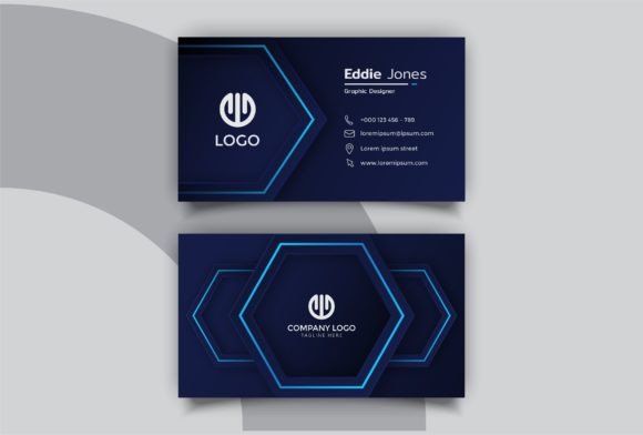Hexagonal Blue Navy Business Card: A Versatile Design for Modern Professionals