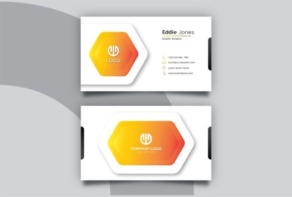 Modern White Orange Business Card