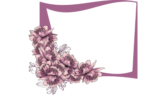 Pink Rectangular Floral Frame for Creative Projects
