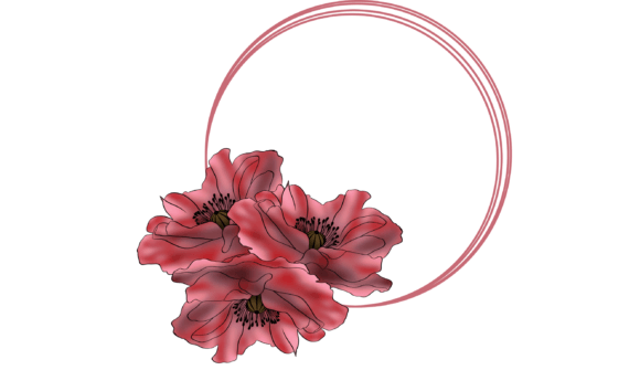 Round Frame Red Poppies Png