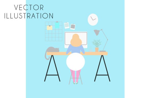 Studying Girl Vector Illustration: A Versatile Tool for Creative Projects