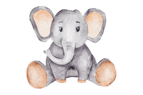 Watercolor Baby Elephant