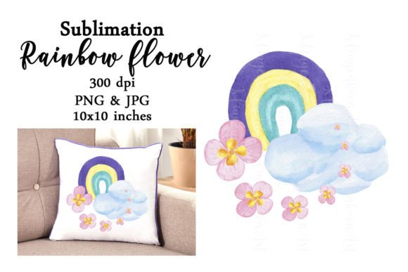 Watercolor Rainbow Flowers Sublimation: A Versatile Design for Every Creative Need