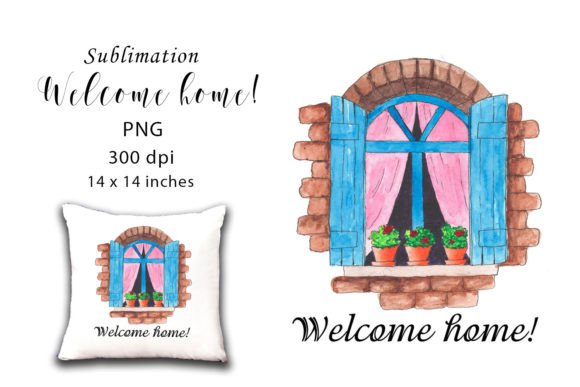 Watercolor Sublimation Window House PNG: A Versatile Design for Creative Projects