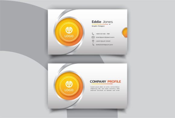 White Orange Elegant Business Card